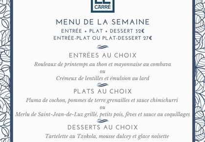 Menu de la semaine