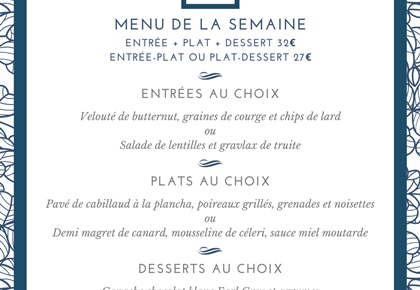 Menu de la Semaine - Restaurant Le Carré