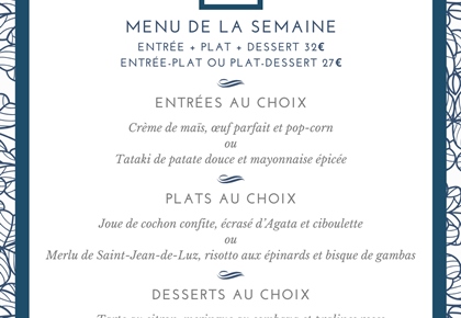 Menu déjeuner de la semaine - Le Carré