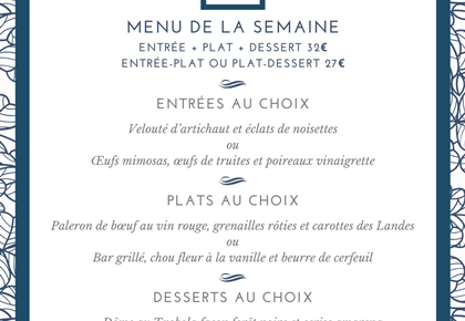 Menu déjeuner de la semaine - Le Carré