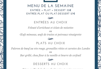Menu déjeuner de la semaine - Le Carré