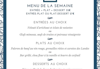 Menu déjeuner de la semaine - Le Carré