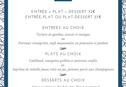 Menu déjeuner de la semaine - Restaurant Le Carré